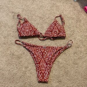 SHEIN Red Patterned Bikini